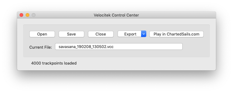 Velocitek Control Center offers the option to open tracks in ChartedSails